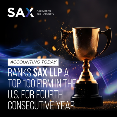 Accounting Today Ranks SAX LLP a Top 100 Firm in the US for Fourth Consecutive Year