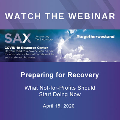 Watch the Webinar: Prepare for the Recovery – What Nonprofits Can Do Now: Part I